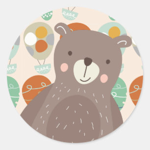 Sticker Rond Ballons Whimsical à air chaud