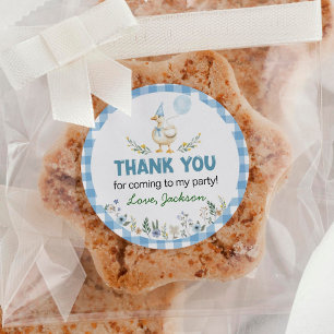 Sticker Rond Balloon bleu oie soyeux Anniversaire