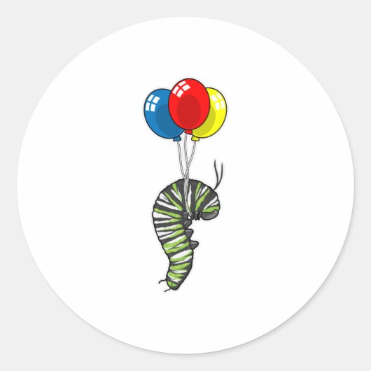 Sticker Rond Balloon caterpillar (Devant)