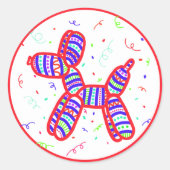 Sticker Rond Balloon Chien Party (Devant)