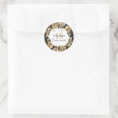 Sticker Rond Balloon de Quinceanera Noire à étincelles en or (Sac)