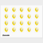 Sticker Rond Balloon de Smilie Jaune (Feuille)