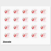 Sticker Rond Balloon fraise Merci amusant (Feuille)
