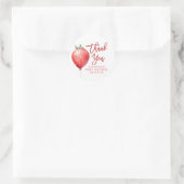 Sticker Rond Balloon fraise Merci amusant (Sac)