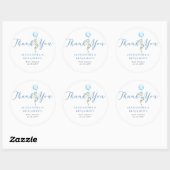 Sticker Rond Balloon Soft Greenery Dusty Blue Boy Baby Shower (Feuille)