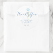 Sticker Rond Balloon Soft Greenery Dusty Blue Boy Baby Shower (Sac)