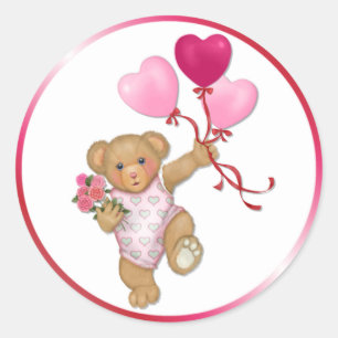 Sticker Rond Balloon Teddy