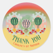 Sticker Rond Balloon Whimsical à air chaud Anniversaire (Devant)