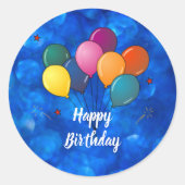 Sticker Rond Balloons de Célébration d'Anniversaire (Devant)