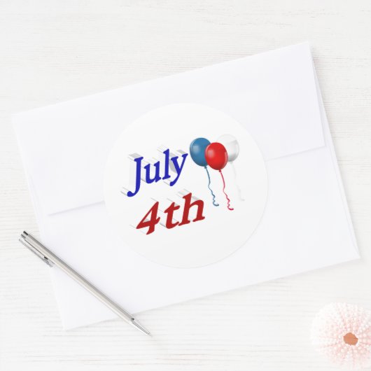 Sticker Rond Balloons du 4 juillet (Enveloppe)