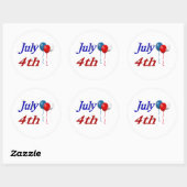 Sticker Rond Balloons du 4 juillet (Feuille)