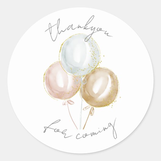 Sticker Rond Balloons Pastel Merci (Devant)