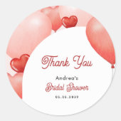 Sticker Rond Balloons Roses Rouges Saint-Valentin Fête de Maria (Devant)