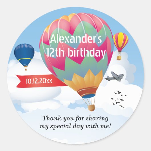 Sticker Rond Ballotte à air chaud (Devant)