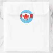 Sticker Rond Ballotte Blimp Drapeau Canadien Dans Ciel Bleu Per (Sac)