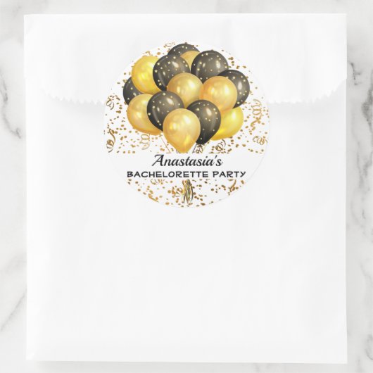 Sticker Rond Ballotte Bundle Gold Confetti Bachelorette Party (Sac)