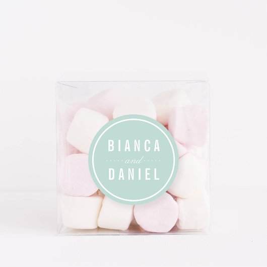 Sticker Rond Balnéaire Pastels Pale Aqua Mariage