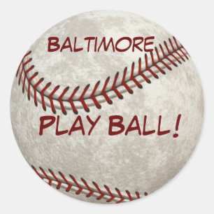Sticker Rond Baltimore Baseball Play Ball ! Histoire américaine