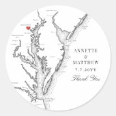Sticker Rond Baltimore Maryland Noir Blanc Mariage Favoriser (Devant)