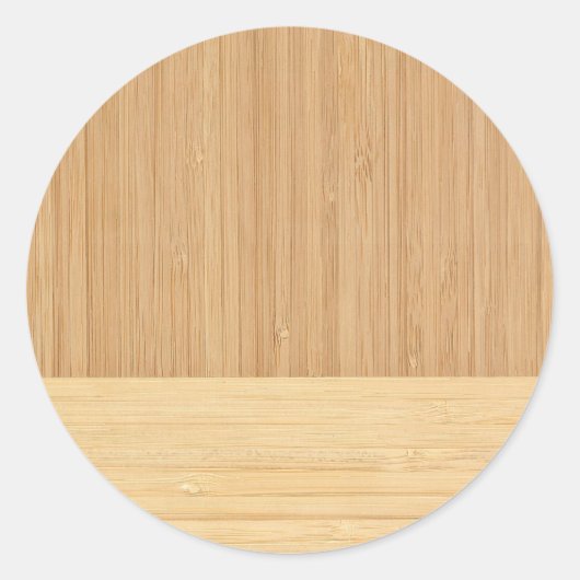 Sticker Rond Bamboo border Wood Grain Look (Devant)