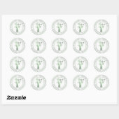 Sticker Rond Bambou En Vert Cadre Circulaire (Feuille)