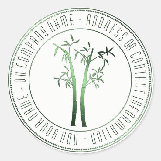 Sticker Rond Bambou En Vert Cadre Circulaire (Devant)