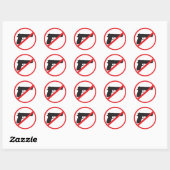 Sticker Rond Ban Guns Anti-Gun Pacifist (Feuille)