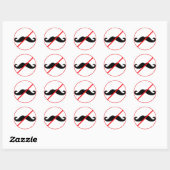 Sticker Rond Ban Mustaches ! (Feuille)
