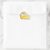 Sticker Rond Banana Cream Pie Slice Dessert de nourriture Foin  (Sac)