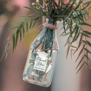 Sticker Rond Banana Feuille tropical merci mariage