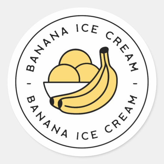 Sticker Rond Banana ice cream flavor (Devant)
