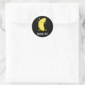 Sticker Rond Banana Split Funny Danser Banana Pun Dark BG (Sac)
