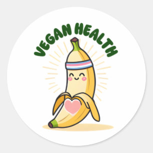 Sticker Rond Banana vegan