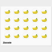STICKER ROND BANANAS BUNCH JAUNE FRUIT (Feuille)