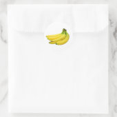 STICKER ROND BANANAS BUNCH JAUNE FRUIT (Sac)