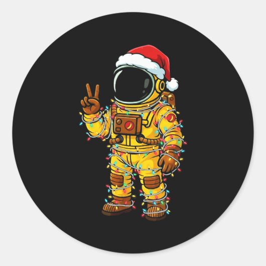 Sticker Rond Bananaut Space Explorer - Christmas Astronaut Ligh (Devant)