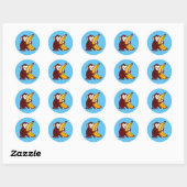 Sticker Rond Banane d'amour de singe (Feuille)