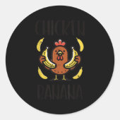 Sticker Rond Banane de poulet mignonne Chanson Danse Fruit Enfa (Devant)