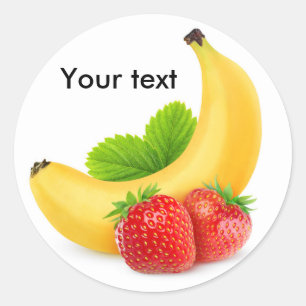 Sticker Rond Banane et fraises