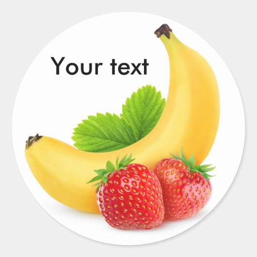 Sticker Rond Banane et fraises (Devant)