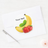 Sticker Rond Banane et fraises (Enveloppe)