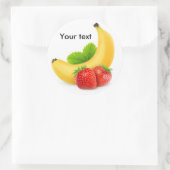 Sticker Rond Banane et fraises (Sac)