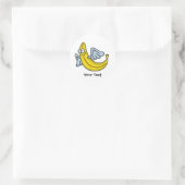 Sticker Rond Banane jaune volante (Sac)