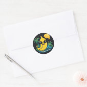 Sticker Rond Banane mignonne avec lunettes de soleil (Enveloppe)