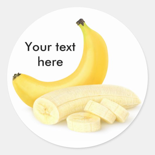 Sticker Rond Banane pelée et coupée (Devant)