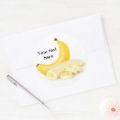 Sticker Rond Banane pelée et coupée (Enveloppe)