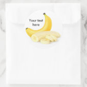 Sticker Rond Banane pelée et coupée (Sac)