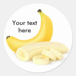 Sticker Rond Banane pelée et coupée