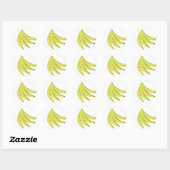 Sticker Rond Bananes à 8 bits (Feuille)
