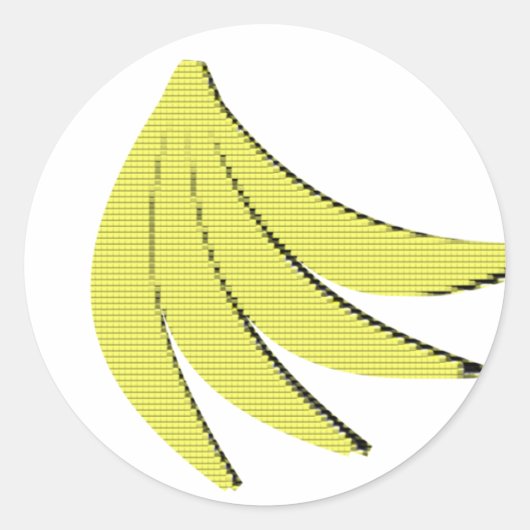 Sticker Rond Bananes à 8 bits (Devant)